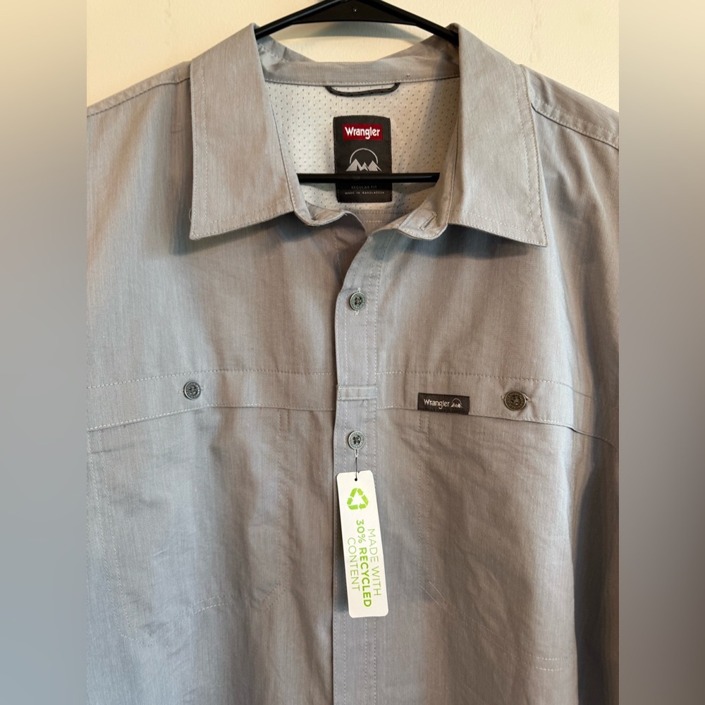 Wrangler Men's Outdoor Long Sleeve Utility Camp Shirt NWT size 2XL